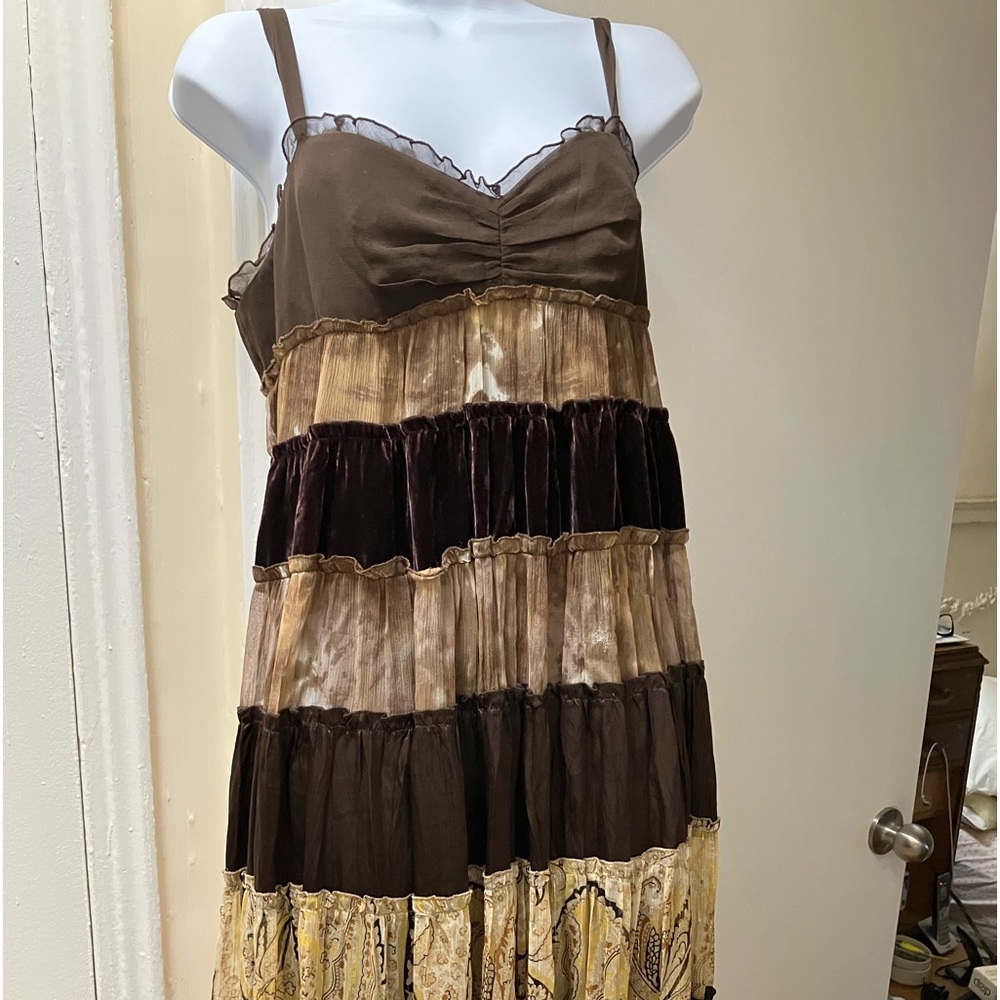 BCBG MaxAzria Mixed Fabric Hippie Style Dress